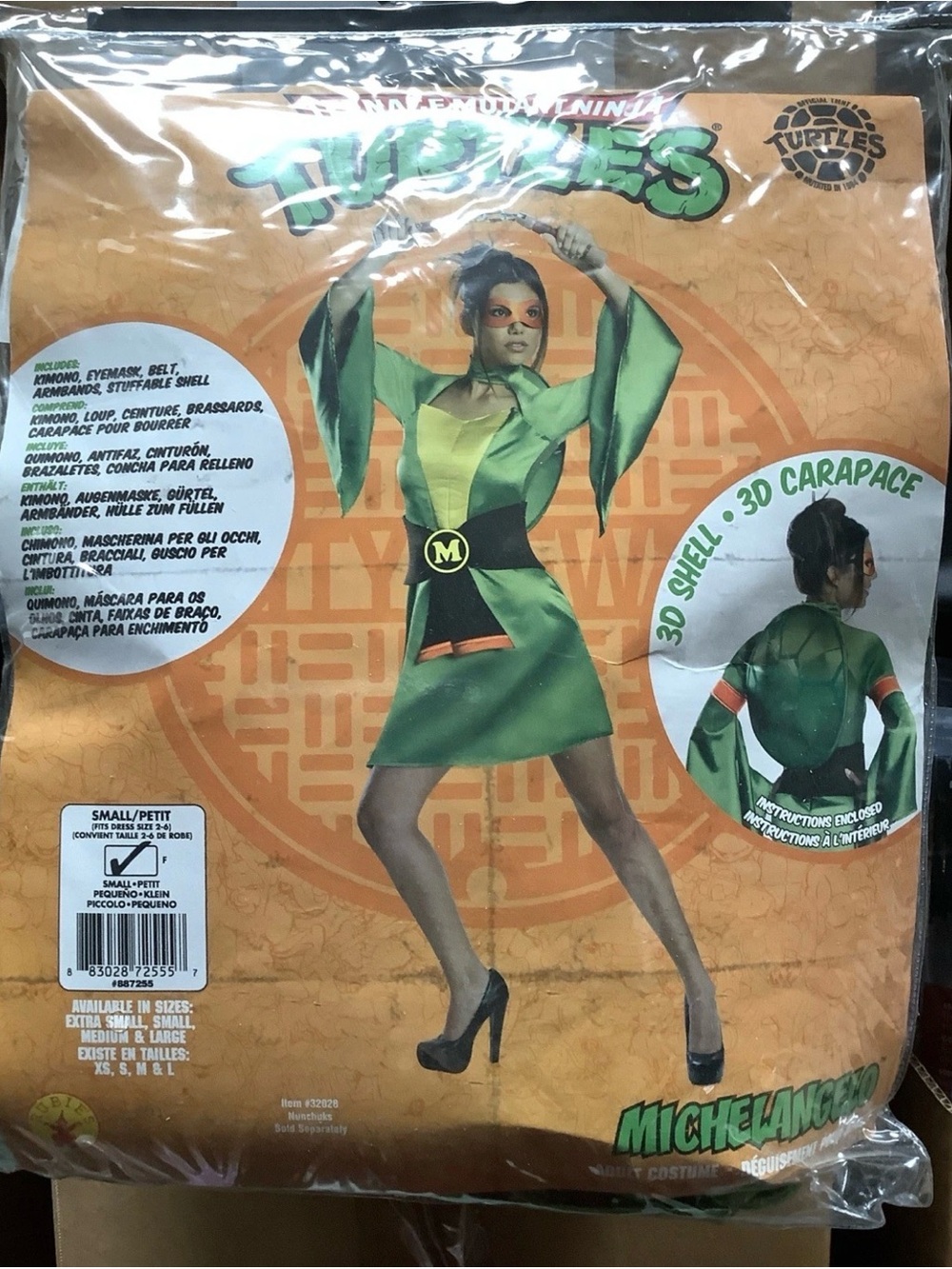 Rubie’s Women’s Mutant Ninja Turtles Michelangelo Costume With Stuffable Shell
